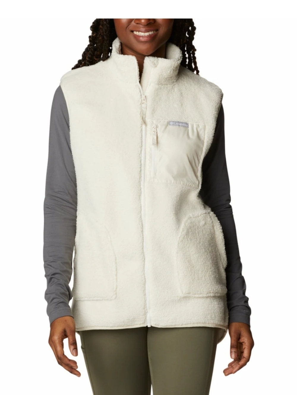 Columbia Cream Fleece Vest - Holly Hideaway Vest Women's XS